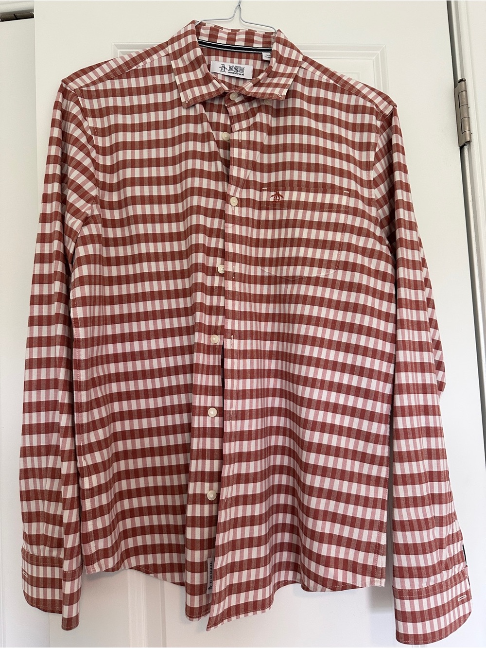 Penguin Men’s Classic Red Gingham Button-Down Shirt